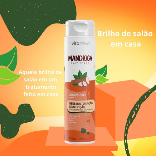 Imagem 2 de 7 de Shampoo Mandioca Lançamento Raiz Forte Vita Seiva 300ml