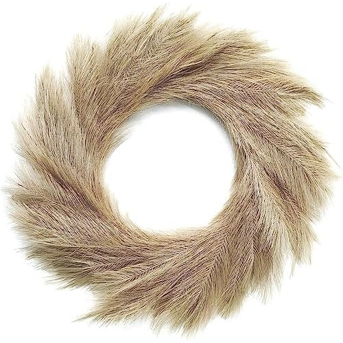 Corona De Pampas Grass Falso, 27  Gran Corona Boho Puer...