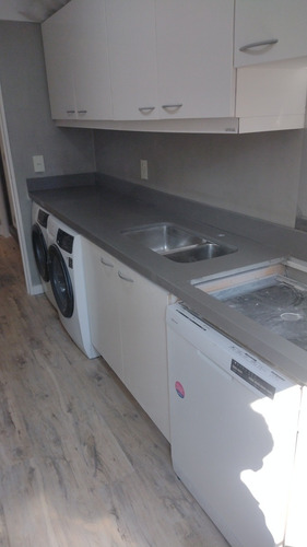 Mesada Cocina O Vanitory Cuarzo Purastone Gris Topo