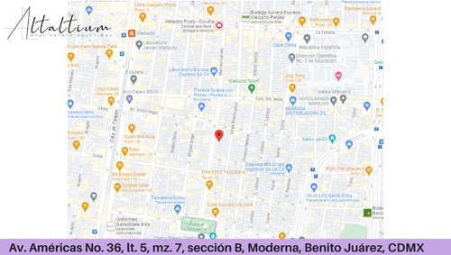 Venta De Casa Av. Américas No. 36, Lote.5, Mz.7 Sección B, Moderna, Benito Juárez, Cdmx Pma26-di