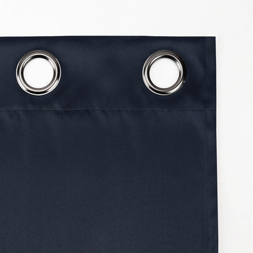 Juego De 2 Paneles De Cortinas Opacas 132 X 137 Cm Azul Mari