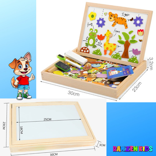 Juguete De Madera Pizarra Pizarron Imantada Juego Para Niños Madera