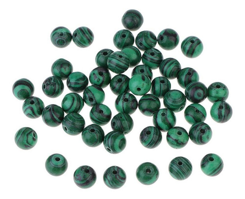 50 Piezas 8mm Malaquita Gran Agujero Diy Hallazgos De La