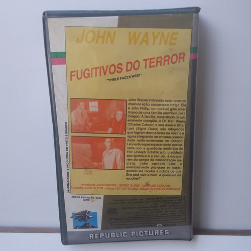 Vhs Fugitivos Do Terror ( John Wayne ) P/b 1940