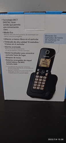 Imagen 2 de 3 de Telefonos Inalambrico Panasonic Kx-tgc350