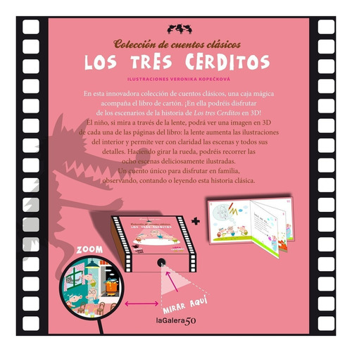 * Libro Cine * Los Tres Cerditos Imagenes En 3 D  Chanchitos