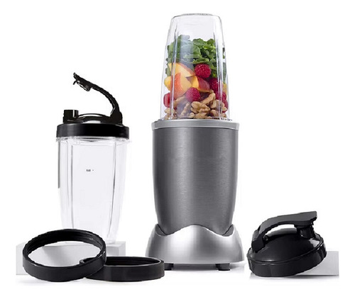Mini Liquidificador Portátil Personal Blender 900w 9 Peças Cor Preto E Prata 110v