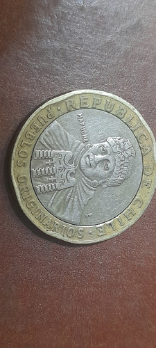 Moneda De 100 Pesos Chilenos Año 2001, Mal Acuñada....