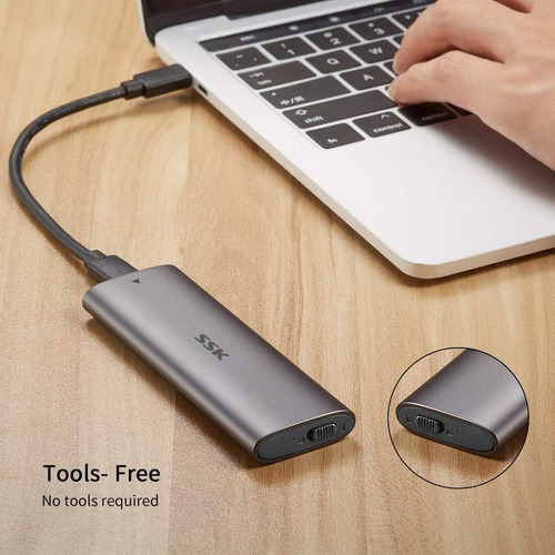 Ssk Aluminio M.2 A Usb Nvme Sata Ssd Caja Lector, Sin Her...