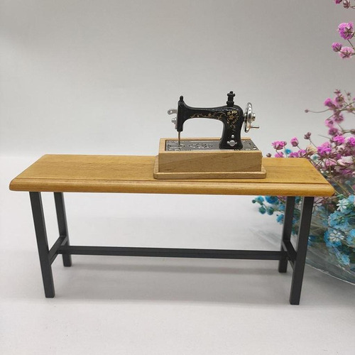 K Mini Máquina De Coser Antigua De Tapa De Tabla 2 Madera