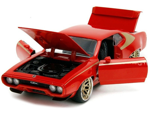 1972 Plymouth Gtx Bridgestone Jada 1:24 Color Rojo