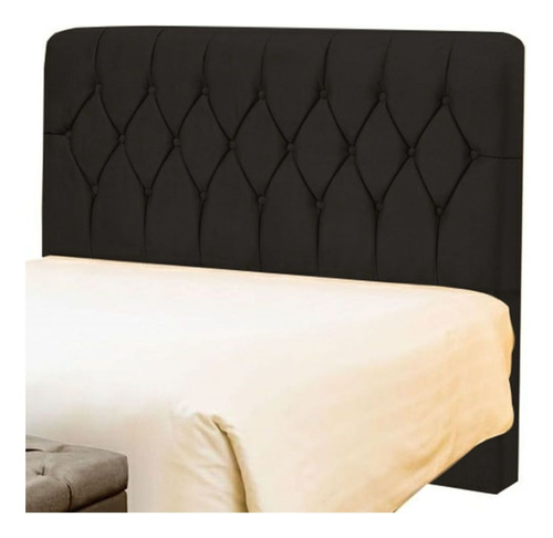 Cabeceira Estofada Cama Casal 140 Cm Bolívia A01 Suede Preto