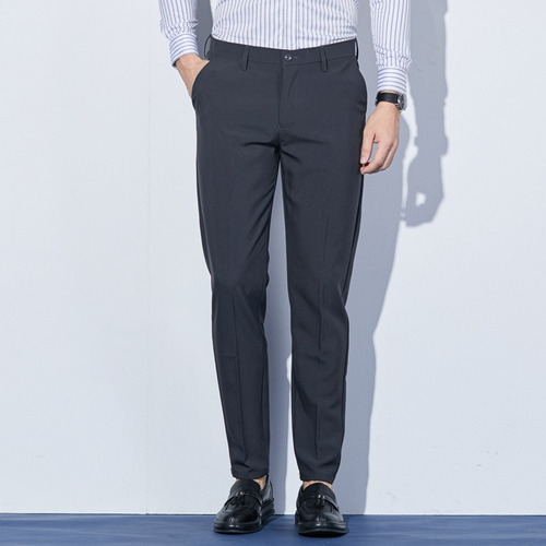 Pantalones De Vestir Hombre Formal Slim Color Sólido