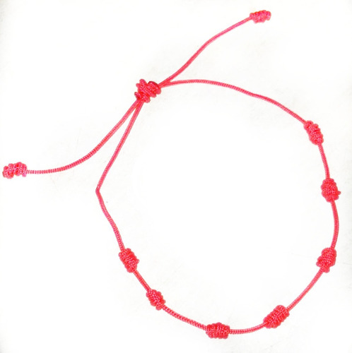 Pulsera 7 Nudos Buena Suerte Protección Mal De Ojo Hilo Rojo