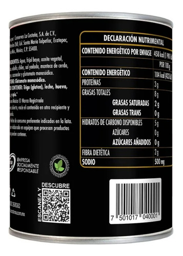 Lata De Frijoles Puercos La Costeña Estilo Sinaloa 440gr