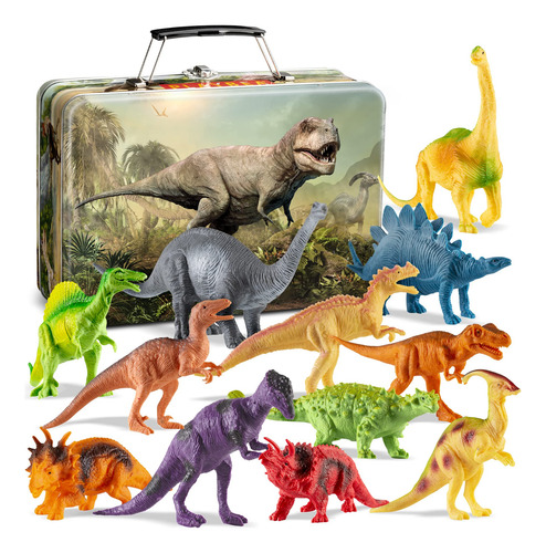 Juguetes De Dinosaurios, 12 Figuras De Dinosaurios Con Caja