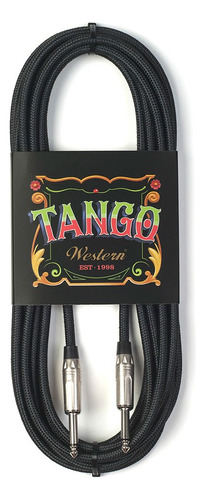 Cable Western Plug Mono 3 Mts Tela Negro Tango Recto-recto