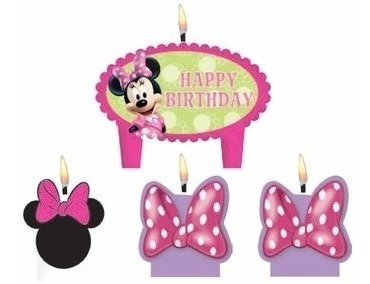Imagen 1 de 1 de Velas X 4 De Cumpleaños  Minnie Mouse  A1057