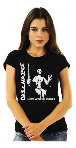 Polera Mujer Discharge New World Order Metal Impresión Direc