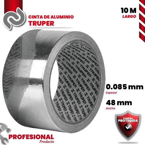 Cinta De Aluminio De 48 Mm X 10 M, Trupe
