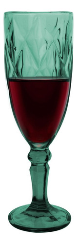 Copa Labrada Champagne Vidrio Flauta Cristal 170ml Vittori Verde/4 Piezas