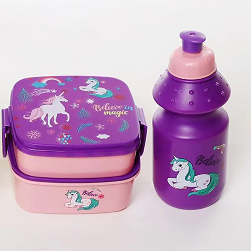 Box Lunch Conjunto De Tres Piezas Toppers Para Lunch Escolar Morada
