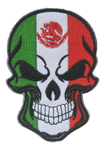 Skullflag2 Táctico México Velcro, Mxskm-001, 1 Parche, Calav