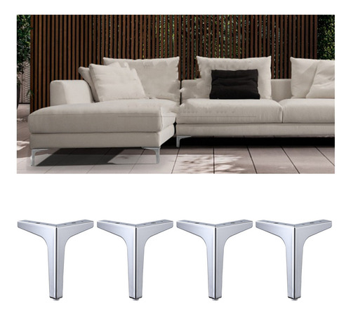 Patas De Sofá De 10-17cm, 4 Piezas De Muebles 17cm Plata