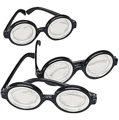 Marco Negro Nerd Glasses (12 Unidades) De Plástico. Los Favo