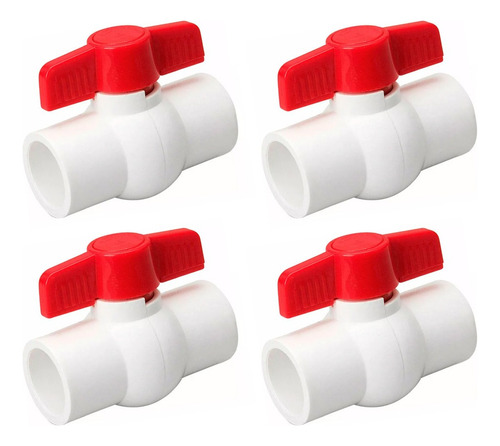 Aqupla Valvula Esferica De 1 1/2 PuLG De Pvc Paq 4