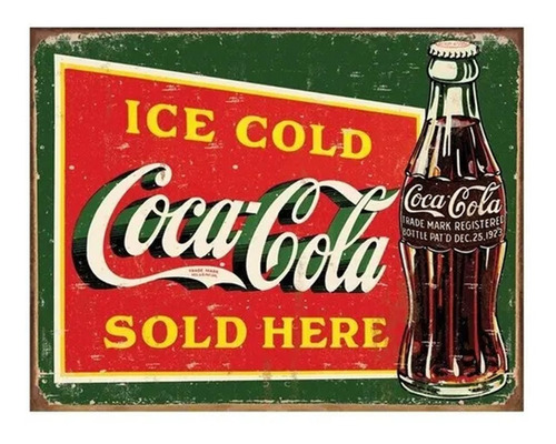Placa Metálica Decorativa Ice Cold Coke1 Retrô Vintage Rossi