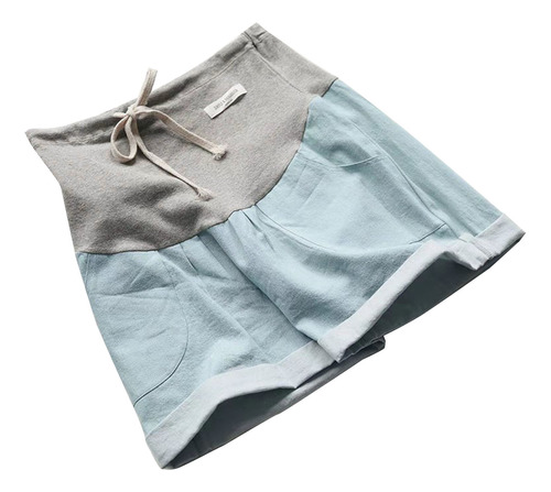 Pantalones Cortos De Mezclilla Para Maternidad Con Cordón Fi