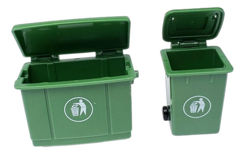 2 Minitacarros De Basura Tipo Casa De Muñecas A Escala 1/12,