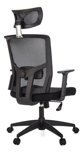 Cadeira P/escritório Presidente Giratória Ergonômica-anima Cor Preto Material Do Estofamento Tecido Poliéster Com Espuma Laminada