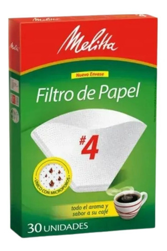 Filtros De Papel N° 4 Melitta 30 Unidades 