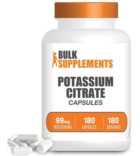 Bulk Supplements | Citrato Potasio | 99mg | 180 Cápsulas