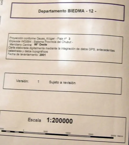 Mapa Departamento Biedma 12 Provincia De Chubut Dgceit (Usado)