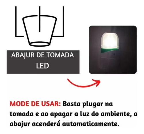 Abajur De Tomada Luminária Bivolt Com Sensor