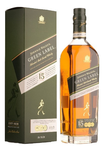 Whisky Johnnie Walker Verde Green Label 750cc Con Estuche