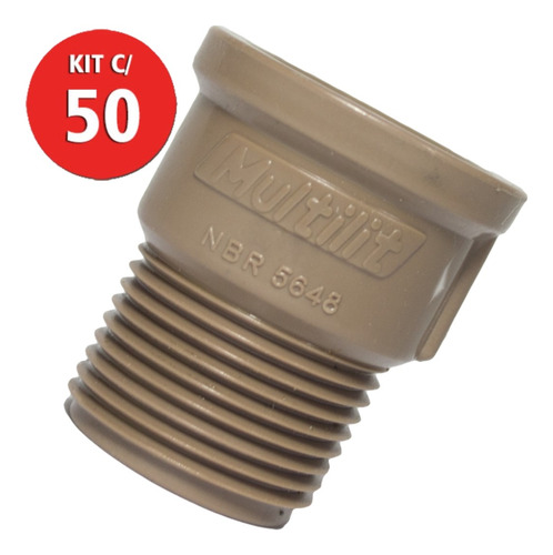 Kit C/ 50 Adaptador Soldavel Curto 20x1/2 Multilit