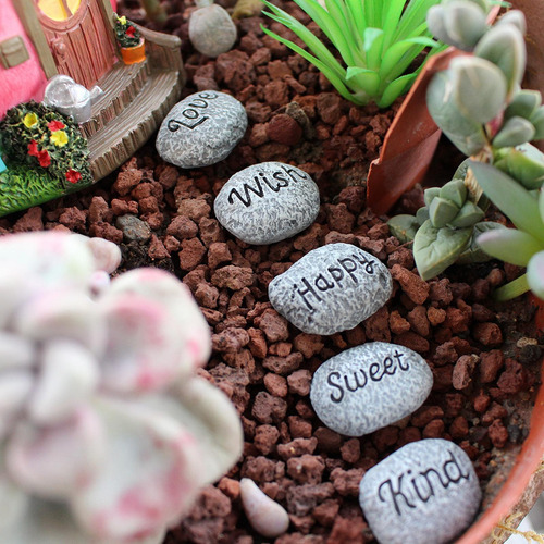 3 Decoración En Maceta De Piedras Pequeñas, Piedras De