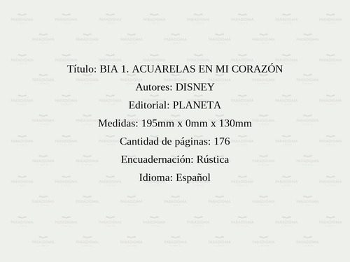 Bia 1. Acuarelas En Mi Corazón - Disney