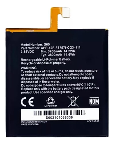 Repuesto Bateria Para Cat S60 Caterpillar