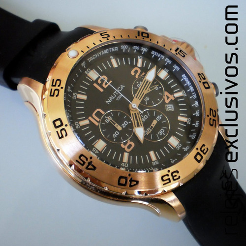 Reloj Nautica N18523g Hombre Cronografo Goma 100% Original