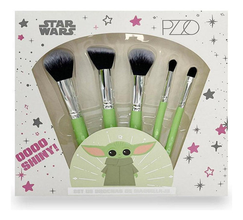 Set 5 Brochas De Maquillaje Diseño Baby Yoda -bv-