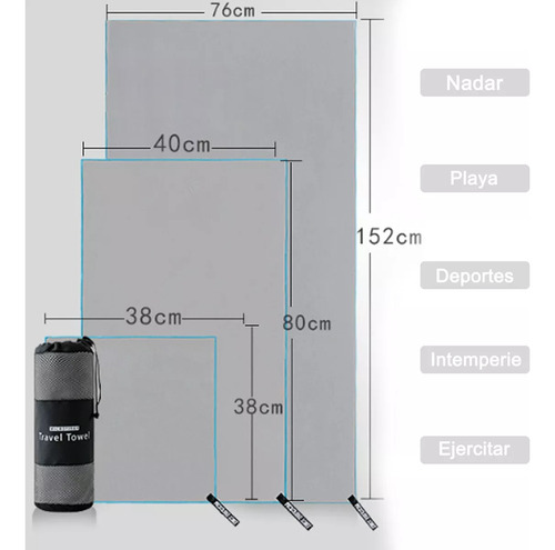 Toalla Deportiva De Microfibra De Secado Rápido+diadema 4pcs