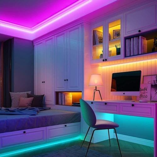 Imagen 4 de 9 de Cinta Luces Led Tira Rgb 5m C/ Transformador + Control Atrix