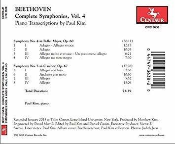 Beethoven / Kim Complete Symphonies 4 Usa Import Cd