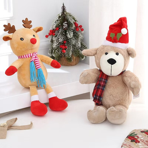 \navidad Peluche Oso Alce Peluche Regalo De Navidad 2 Piezas