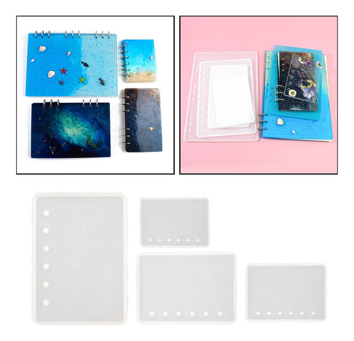 Conjunto De 4 Notebook Silicone Molde Moldes De Fundição